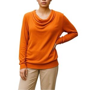 Talbots Orange Merino Wool Sweater